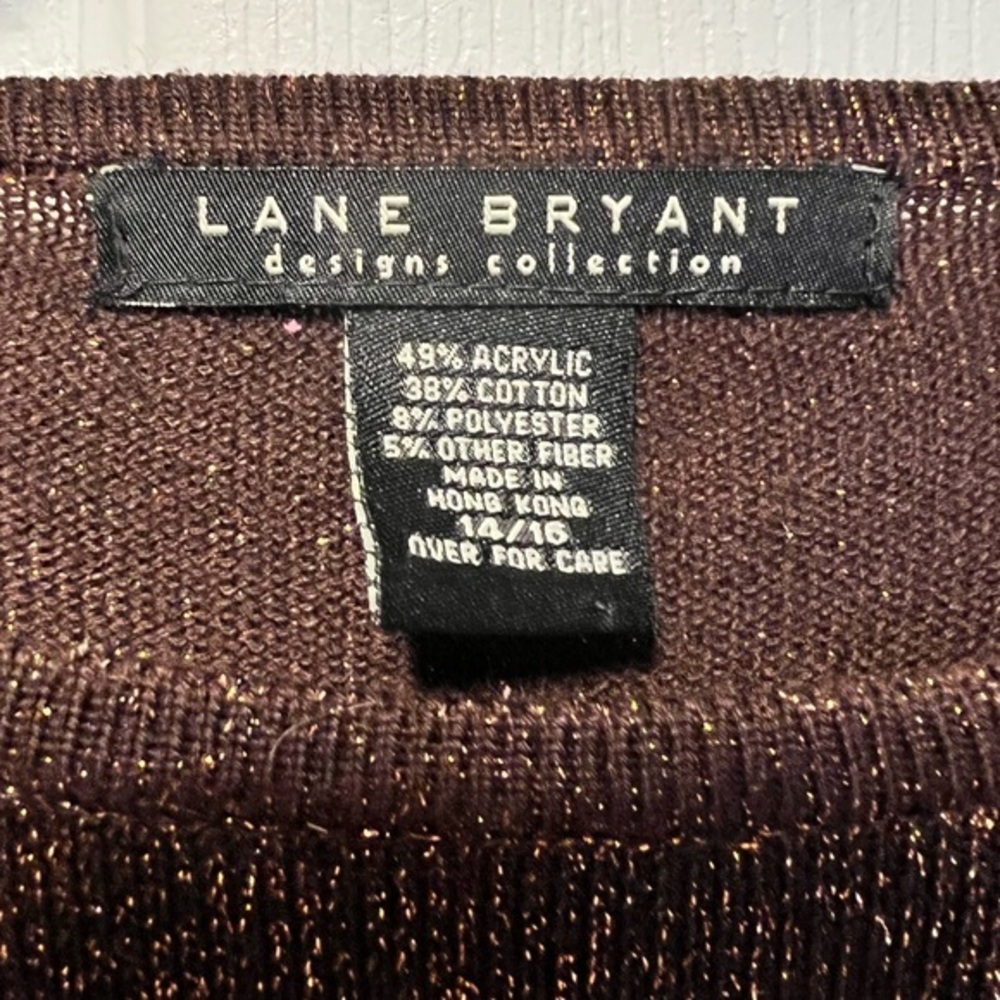 Lane Bryant Women PLUS 14/16 Metallic Shine Sweater EUC Holiday Casual Sparkling - Picture 4 of 5
